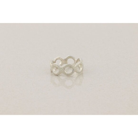 Sterling Silver Textured O Ring Band Circle Design Size 7 - Picture 6 of 6